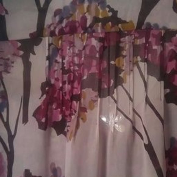 Bellatrix Mauve Pink Plum Tree Poly Semi Transparent Pleated front & Back Top S - Picture 4 of 5